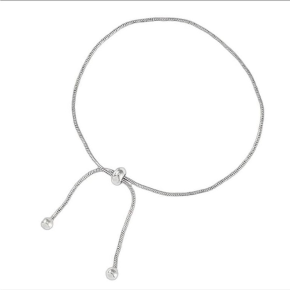 โหโฎ เผ Minimalist Silver Bow Adjustable Anklet - Picture 3 of 6